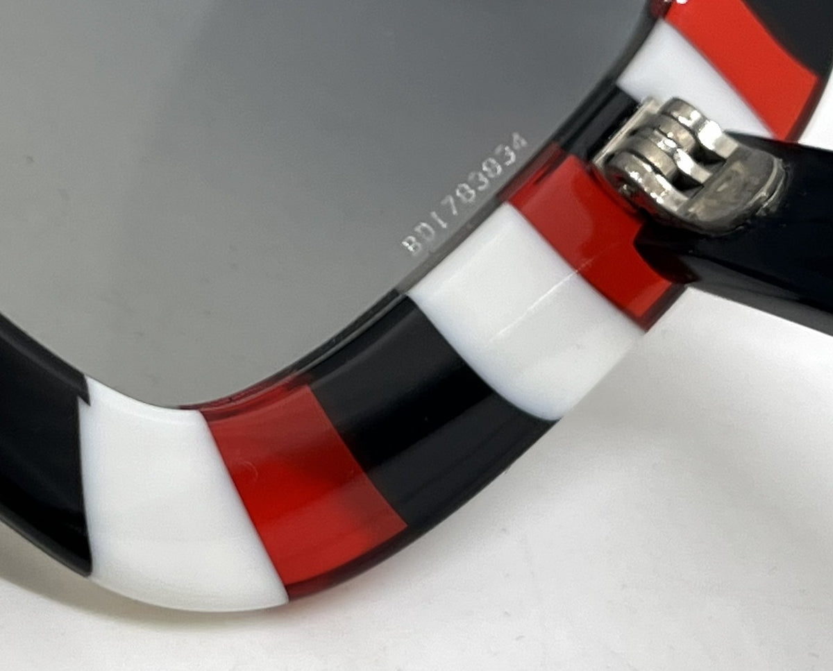 Dolce and Gabbana DG4035 841/8G White-Red and Black Rims-Vintage Sunglasses Black Gradient Lenses