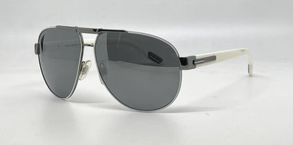 Dolce and Gabbana DG2099 1085/6G Gunmetal-White Silver Aviator-Vintage Sunglasses Grey Gradient Lenses-Unworn