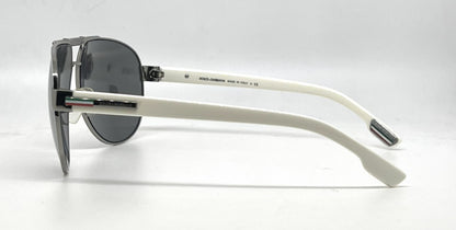 Dolce and Gabbana DG2099 1085/6G Gunmetal-White Silver Aviator-Vintage Sunglasses Grey Gradient Lenses-Unworn