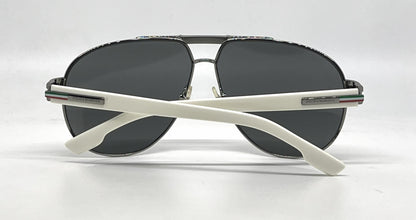 Dolce and Gabbana DG2099 1085/6G Gunmetal-White Silver Aviator-Vintage Sunglasses Grey Gradient Lenses-Unworn