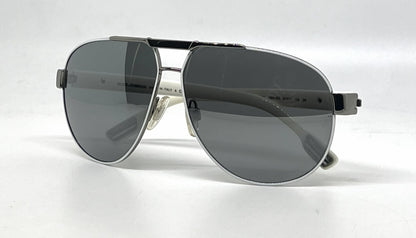 Dolce and Gabbana DG2099 1085/6G Gunmetal-White Silver Aviator-Vintage Sunglasses Grey Gradient Lenses-Unworn