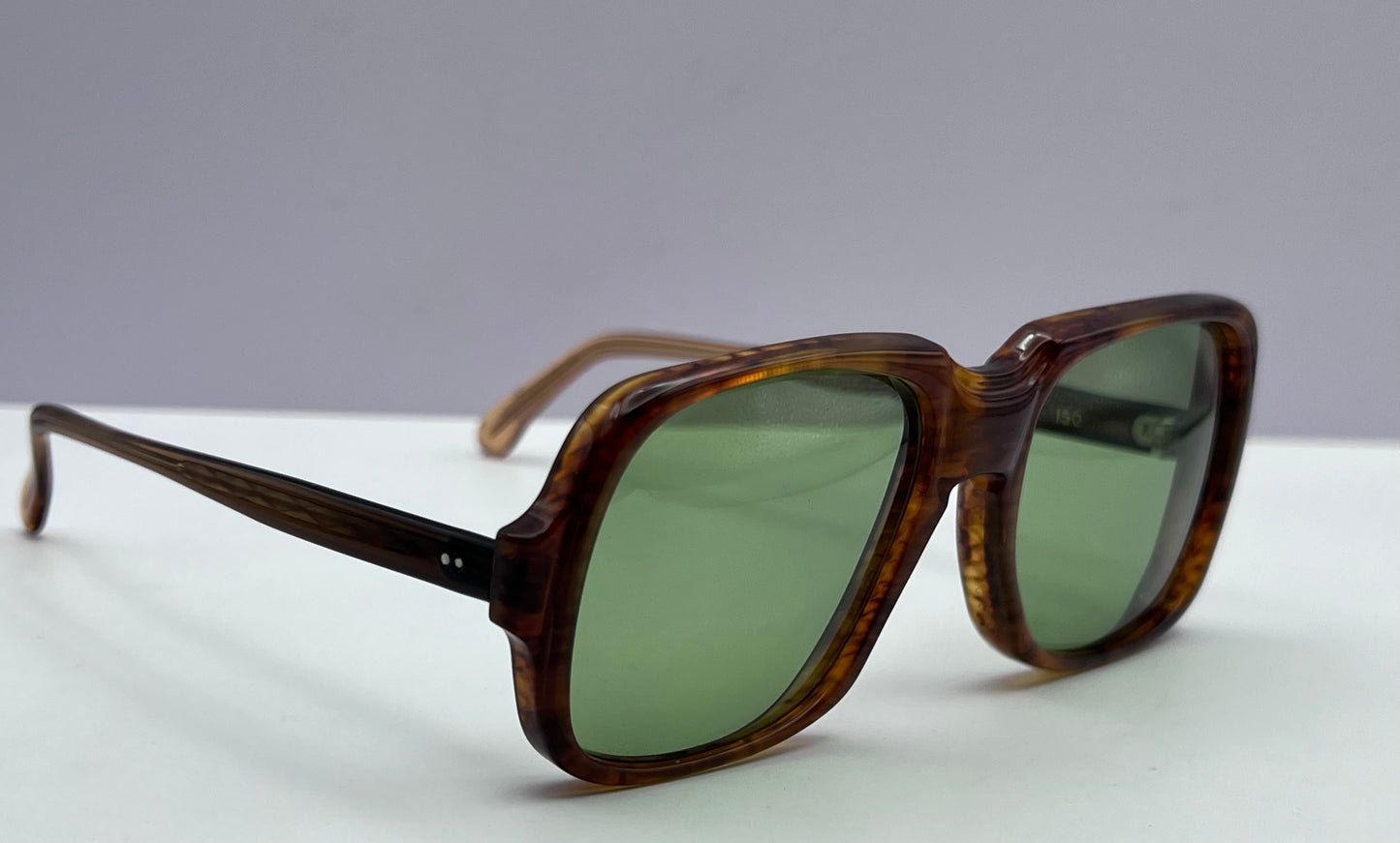 VINTAGE (new/old stock) Bausch & Lomb mod. UOC 890 Frame-w/NEW “Berko’s Designs” Custom Bottle Green Lenses