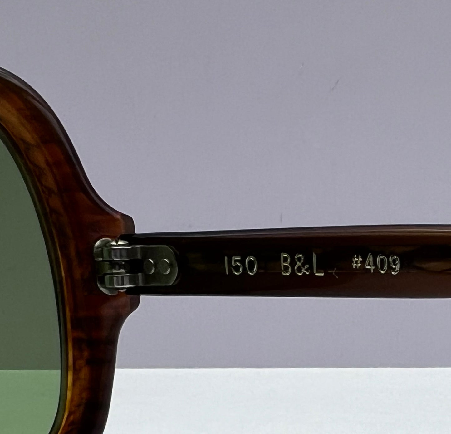 VINTAGE (new/old stock) Bausch & Lomb mod. UOC 890 Frame-w/NEW “Berko’s Designs” Custom Bottle Green Lenses