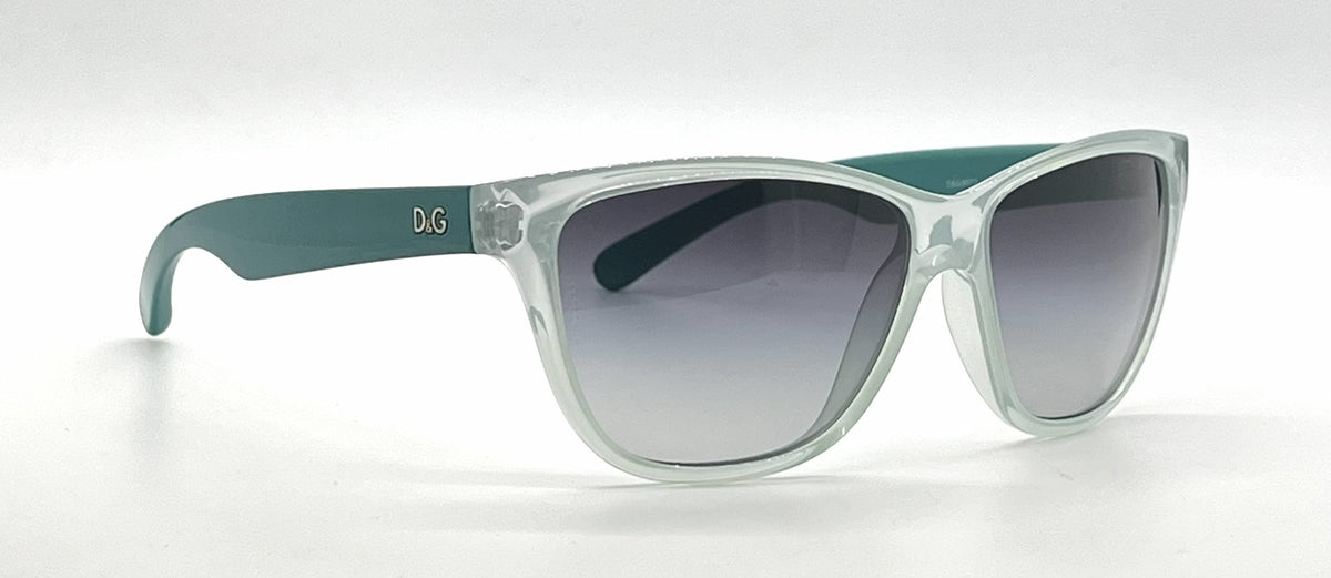 D&G 8072 1658/8G Mint-Teal Wayfarer-Vintage Sunglasses Grey Gradient Lenses-Unworn