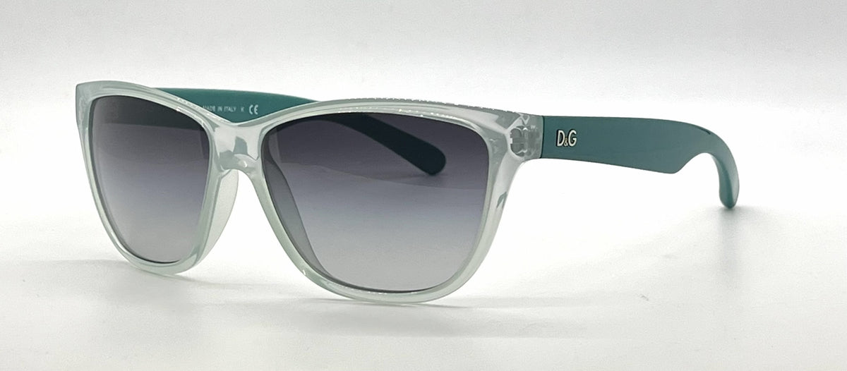 D&G 8072 1658/8G Mint-Teal Wayfarer-Vintage Sunglasses Grey Gradient Lenses-Unworn