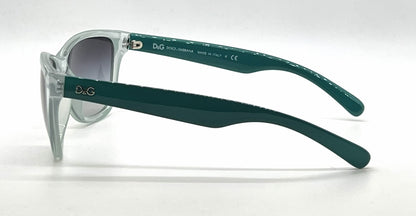 D&G 8072 1658/8G Mint-Teal Wayfarer-Vintage Sunglasses Grey Gradient Lenses-Unworn