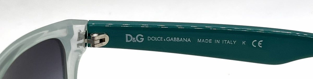 D&G 8072 1658/8G Mint-Teal Wayfarer-Vintage Sunglasses Grey Gradient Lenses-Unworn