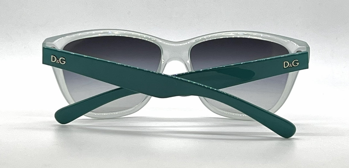 D&G 8072 1658/8G Mint-Teal Wayfarer-Vintage Sunglasses Grey Gradient Lenses-Unworn