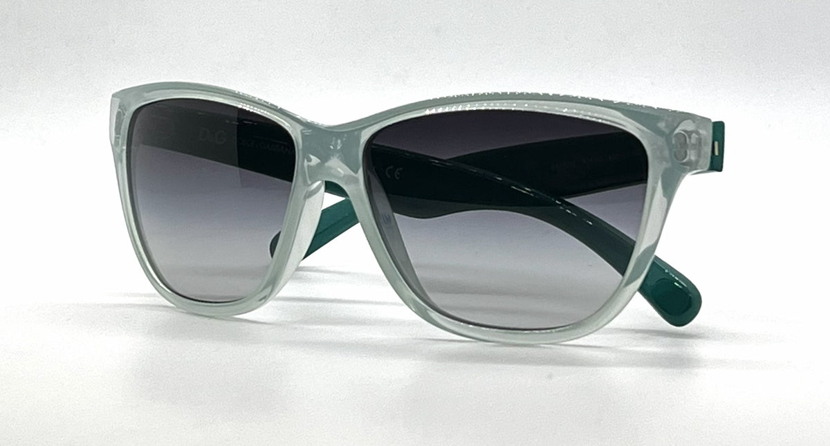 D&G 8072 1658/8G Mint-Teal Wayfarer-Vintage Sunglasses Grey Gradient Lenses-Unworn