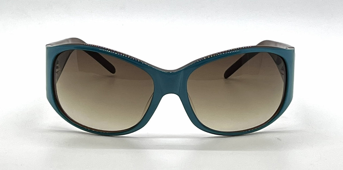 D&G 3008 595/13 Teal Wraparound-Vintage Sunglasses Brown Gradient Lenses-Unworn