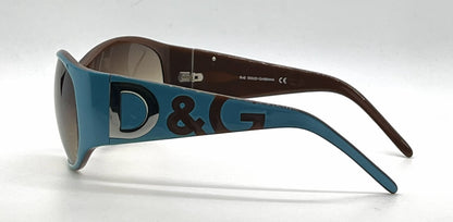 D&G 3008 595/13 Teal Wraparound-Vintage Sunglasses Brown Gradient Lenses-Unworn