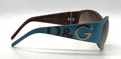 D&G 3008 595/13 Teal Wraparound-Vintage Sunglasses Brown Gradient Lenses-Unworn