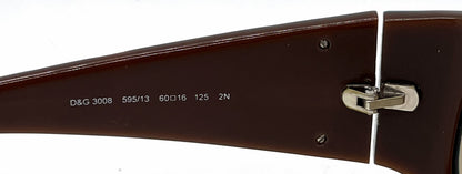 D&G 3008 595/13 Teal Wraparound-Vintage Sunglasses Brown Gradient Lenses-Unworn
