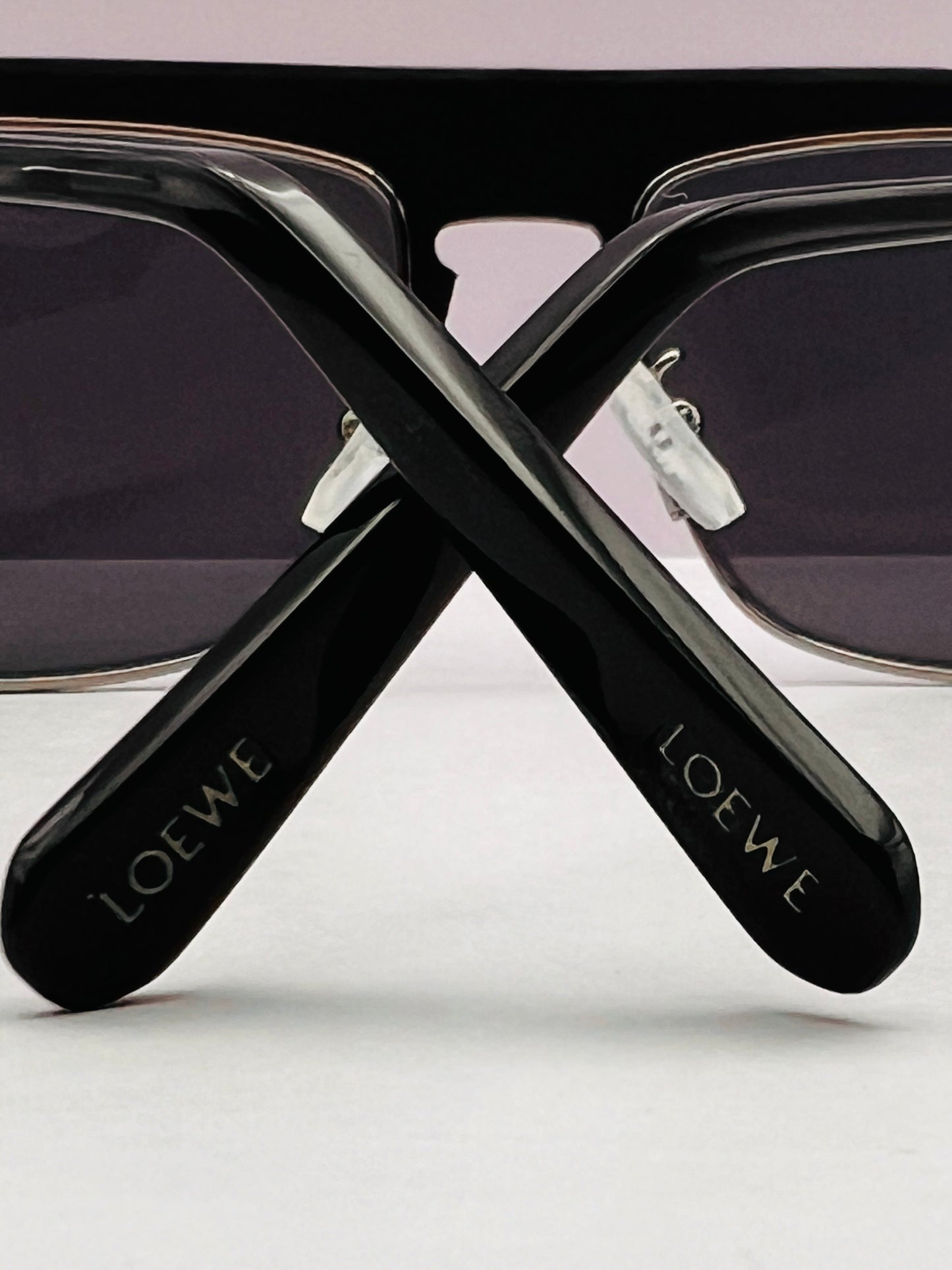 LOEWE LW40006U 20A Black & Silver Sunglasses-100% Authentic 56-18