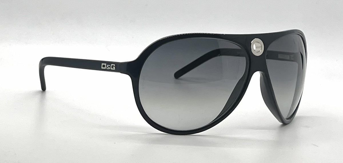 D&G 3018 501/8G Aviator Shield-Vintage Sunglasses Black-Grey Gradient-Unworn