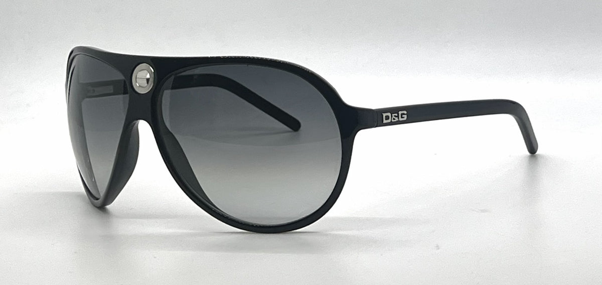 D&G 3018 501/8G Aviator Shield-Vintage Sunglasses Black-Grey Gradient-Unworn