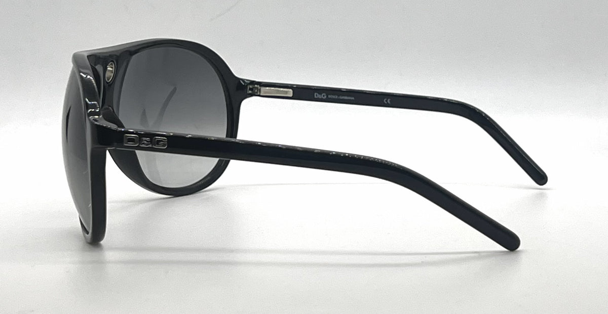 D&G 3018 501/8G Aviator Shield-Vintage Sunglasses Black-Grey Gradient-Unworn