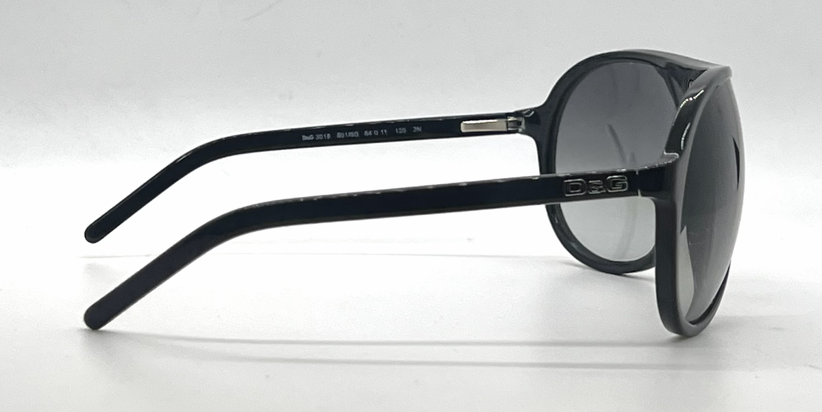 D&G 3018 501/8G Aviator Shield-Vintage Sunglasses Black-Grey Gradient-Unworn