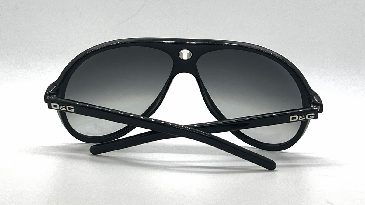 D&G 3018 501/8G Aviator Shield-Vintage Sunglasses Black-Grey Gradient-Unworn