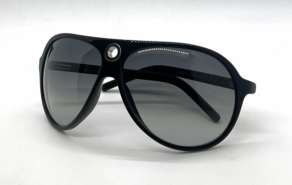 D&G 3018 501/8G Aviator Shield-Vintage Sunglasses Black-Grey Gradient-Unworn