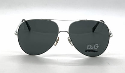 D&G6069 011/87 Aviator-Vintage Sunglasses Silver-White Grey-Unworn