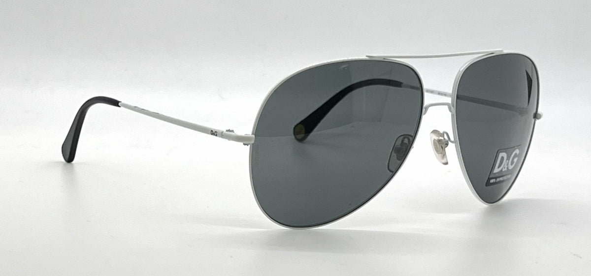 D&G6069 011/87 Aviator-Vintage Sunglasses Silver-White Grey-Unworn