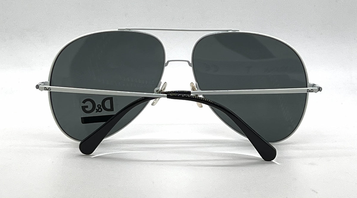 D&G6069 011/87 Aviator-Vintage Sunglasses Silver-White Grey-Unworn