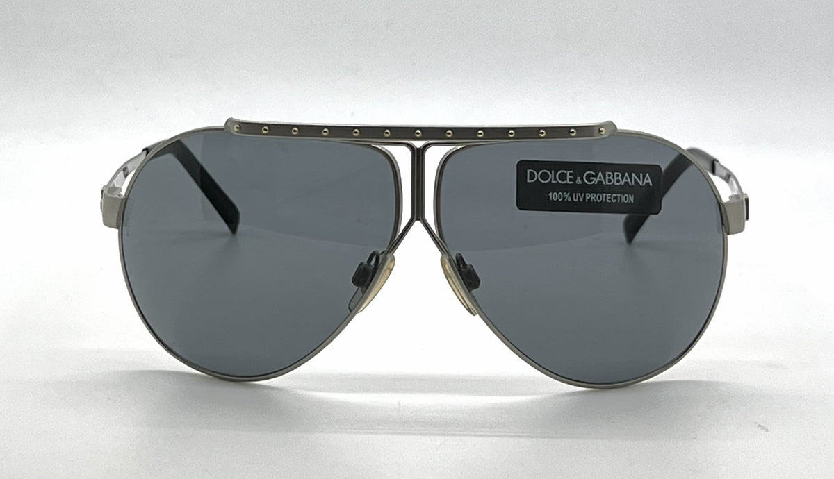 DG2008 024/87 Double-Bridge Aviator-Vintage Sunglasses Silver-Studded-Unworn