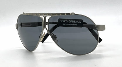 DG2008 024/87 Double-Bridge Aviator-Vintage Sunglasses Silver-Studded-Unworn