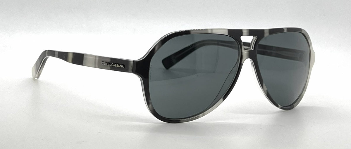 Dolce and Gabbana DG4182P 2724/87 Aviator-Vintage Sunglasses Black-White Marble-Unworn