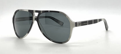 Dolce and Gabbana DG4182P 2724/87 Aviator-Vintage Sunglasses Black-White Marble-Unworn