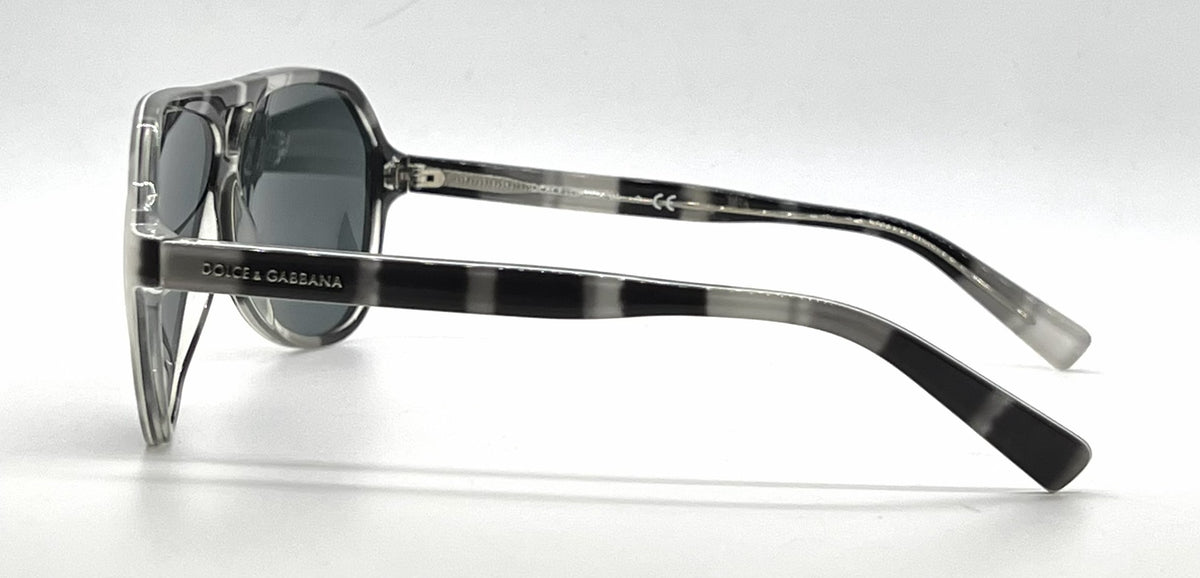 Dolce and Gabbana DG4182P 2724/87 Aviator-Vintage Sunglasses Black-White Marble-Unworn