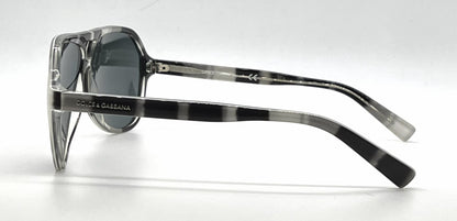 Dolce and Gabbana DG4182P 2724/87 Aviator-Vintage Sunglasses Black-White Marble-Unworn