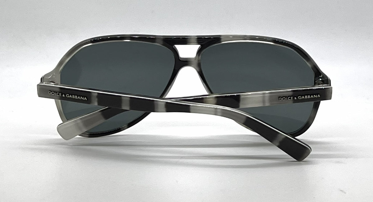 Dolce and Gabbana DG4182P 2724/87 Aviator-Vintage Sunglasses Black-White Marble-Unworn