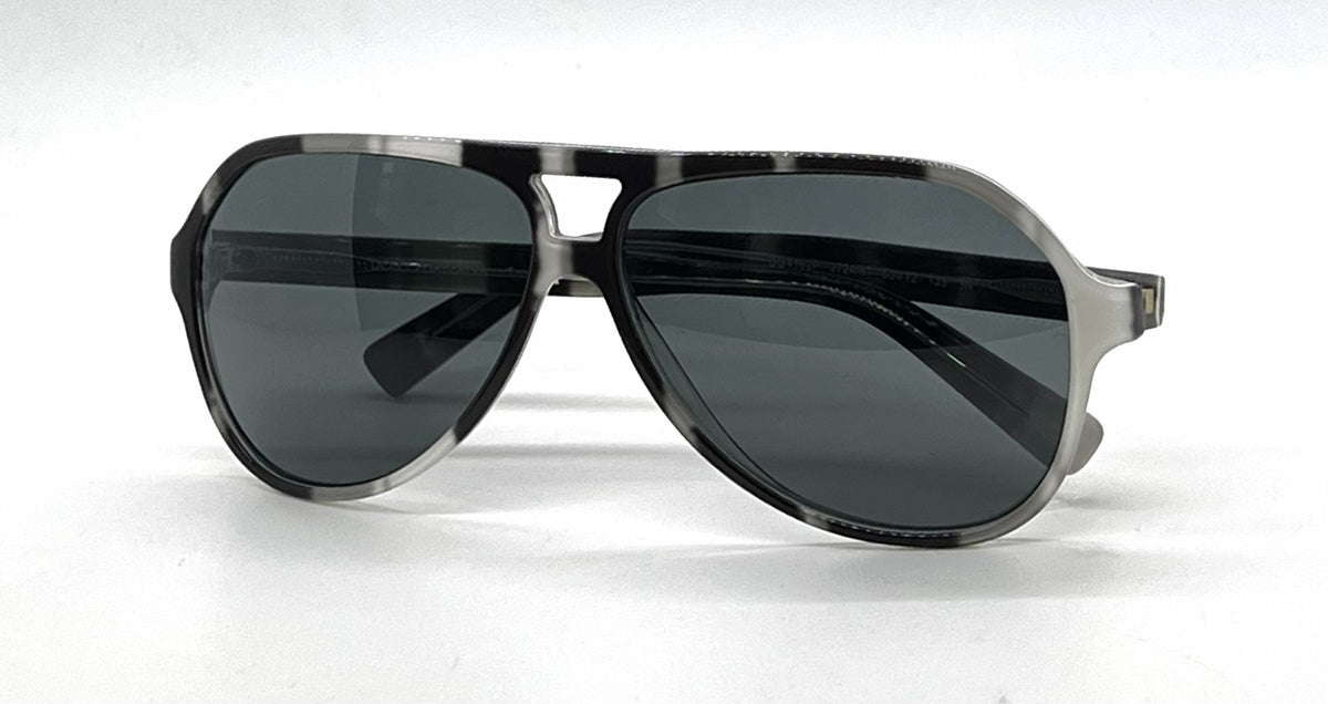Dolce and Gabbana DG4182P 2724/87 Aviator-Vintage Sunglasses Black-White Marble-Unworn