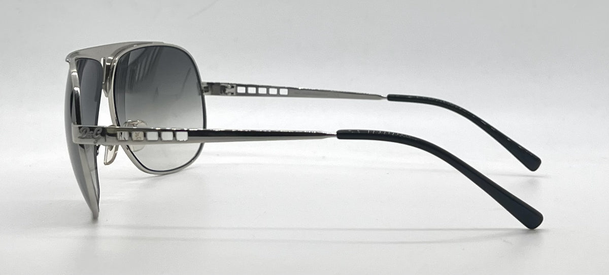 D&G6018 05/8G Aviator-Vintage Sunglasses Silver-Chrome Grey Lenses-Unworn