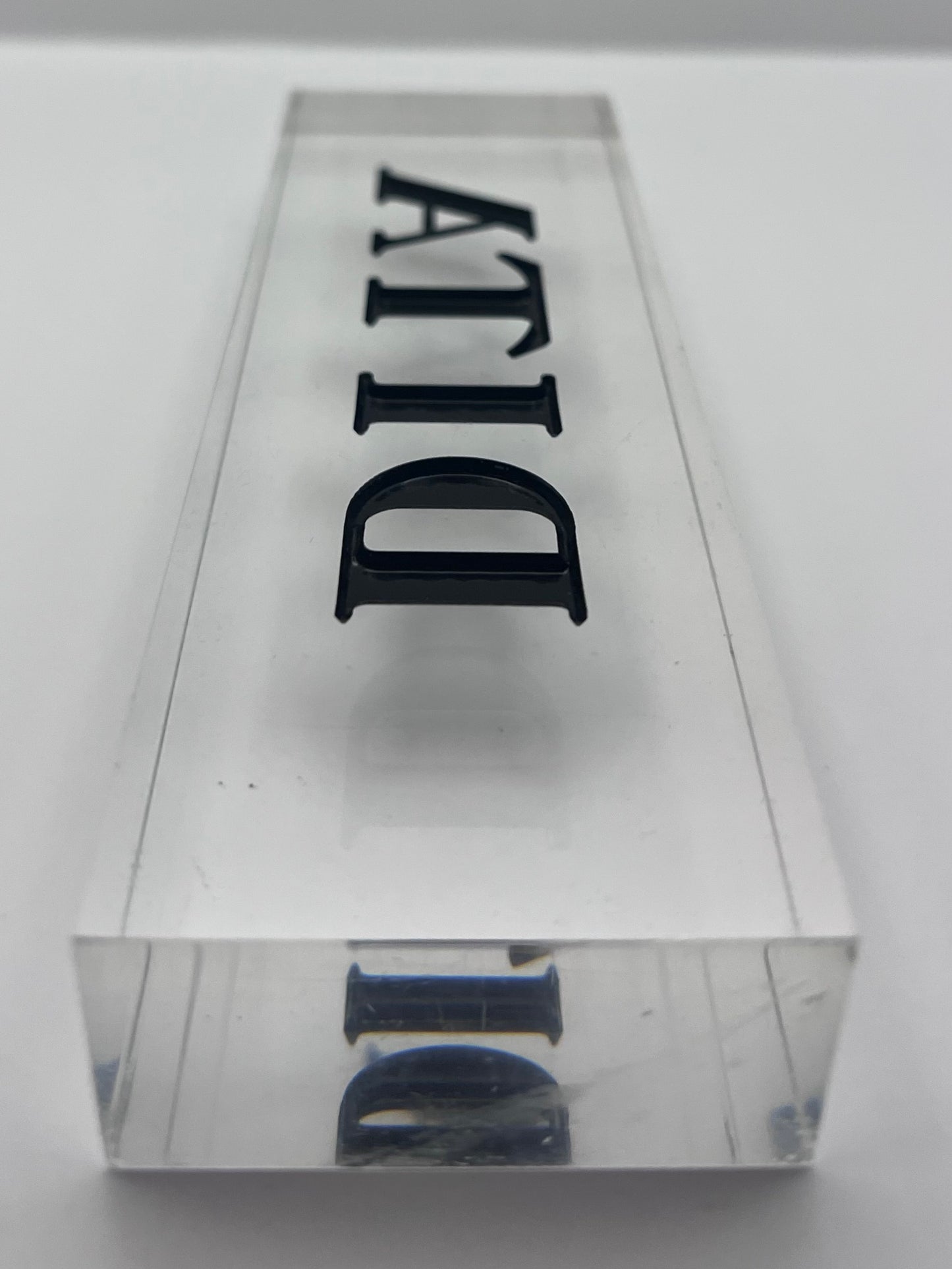 DITA ACRYLIC IN STORE LOGO - DISPLAY - PLAGUE - SIGN - 8.5 x 2.5 x 1 inches.