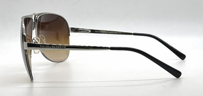 Dolce and Gabbana DG2021 044/13 Double-Bridge Aviator-Vintage Sunglasses Silver-Brown Gradient Lenses-Unworn