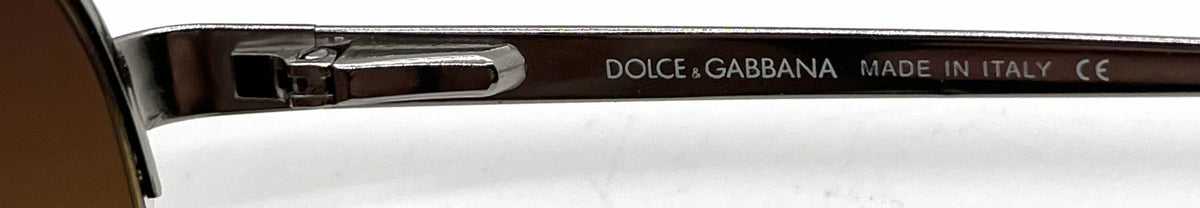 Dolce and Gabbana DG2021 044/13 Double-Bridge Aviator-Vintage Sunglasses Silver-Brown Gradient Lenses-Unworn