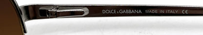 Dolce and Gabbana DG2021 044/13 Double-Bridge Aviator-Vintage Sunglasses Silver-Brown Gradient Lenses-Unworn