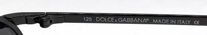 Dolce and Gabbana DG427S 731 Sporty Wraparound-Vintage Sunglasses Black-Solid Grey Lenses-Unworn