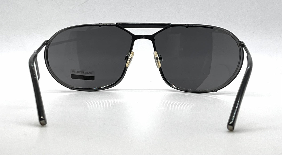 Dolce and Gabbana DG427S 731 Sporty Wraparound-Vintage Sunglasses Black-Solid Grey Lenses-Unworn