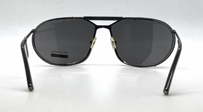 Dolce and Gabbana DG427S 731 Sporty Wraparound-Vintage Sunglasses Black-Solid Grey Lenses-Unworn