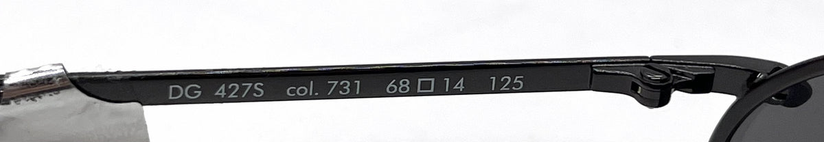 Dolce and Gabbana DG427S 731 Sporty Wraparound-Vintage Sunglasses Black-Solid Grey Lenses-Unworn