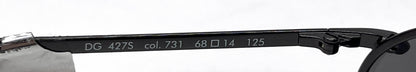 Dolce and Gabbana DG427S 731 Sporty Wraparound-Vintage Sunglasses Black-Solid Grey Lenses-Unworn