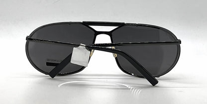 Dolce and Gabbana DG427S 731 Sporty Wraparound-Vintage Sunglasses Black-Solid Grey Lenses-Unworn