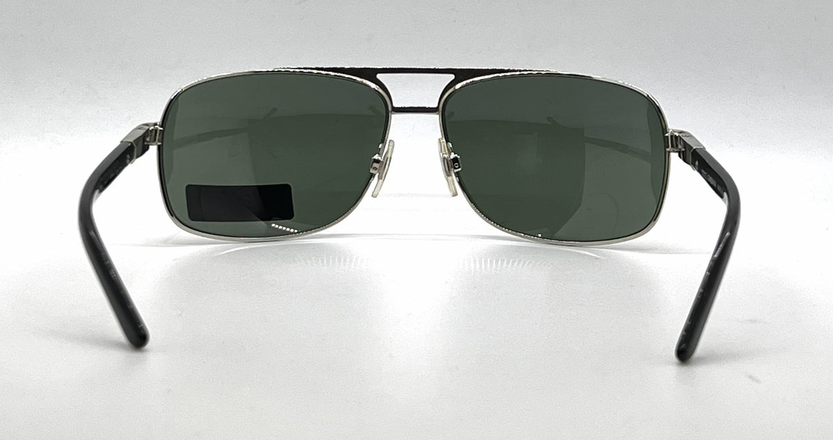 Dolce and Gabbana DG2049 265/31 Double-Bridge Aviator-Vintage Sunglasses Silver-Gold Green Lenses-Unworn