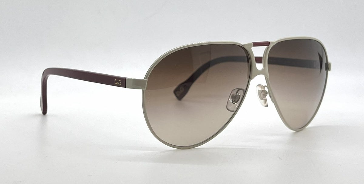 D&G6067 443/13 Sand Burgundy Aviator-Vintage Sunglasses-Brown Gradient Lenses-Unworn