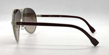 D&G6067 443/13 Sand Burgundy Aviator-Vintage Sunglasses-Brown Gradient Lenses-Unworn