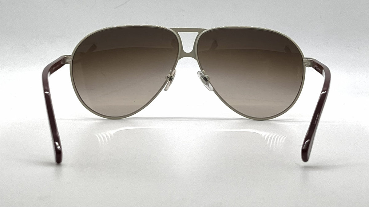 D&G6067 443/13 Sand Burgundy Aviator-Vintage Sunglasses-Brown Gradient Lenses-Unworn
